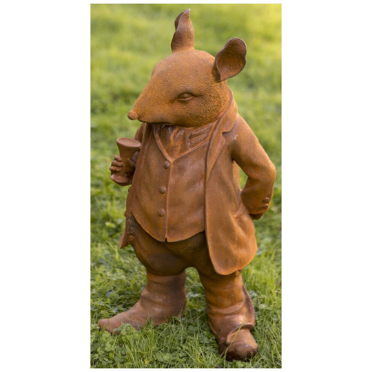 Large Mr Ratty Garden Ornament From The Wind In The Willows in Cold Cast Iron