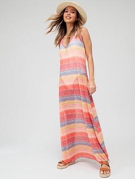 V by Very Plisse Beach Midaxi Dress - Multi, Multi, Size 8, Women