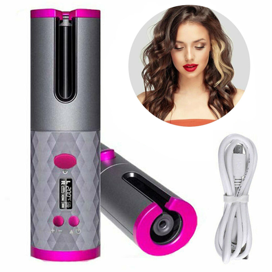 Cordless Automatic Hair Curler | Portable Curling Tongs | LCD Ceramic