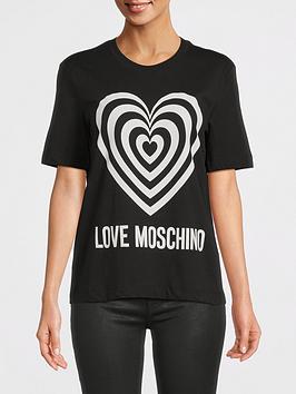 Love Moschino Heart Logo T-Shirt - Black