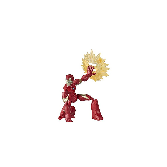 Marvel Avengers Bend And Flex Action Figure Toy, 15-cm Flexible Iron Man Figure, Includes Blast Accessory, For Children Aged 6 and Up, NA