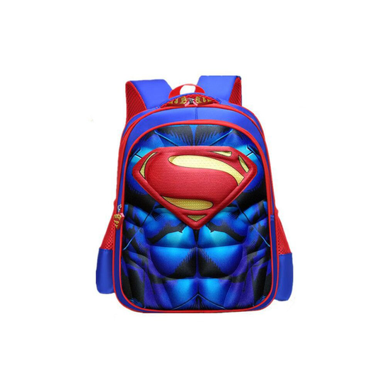 (Superman) Kids Boys School Bag Marvel Spiderman Batman Iron Man Superman Rucksack Backpack