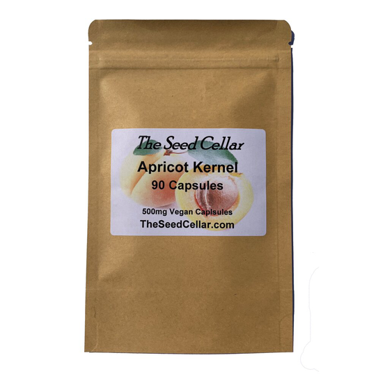Apricot Kernel Capsules - Pure Powder 50mg B17 per cap - 500mg x 90