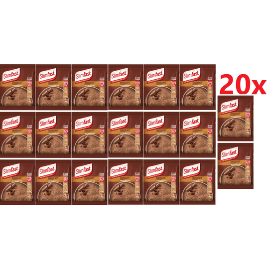 Slimfast Chocolate Flavour Shake Sachets 229 Calories 20x 37.5g BEST BEFORE AUGUST 2022