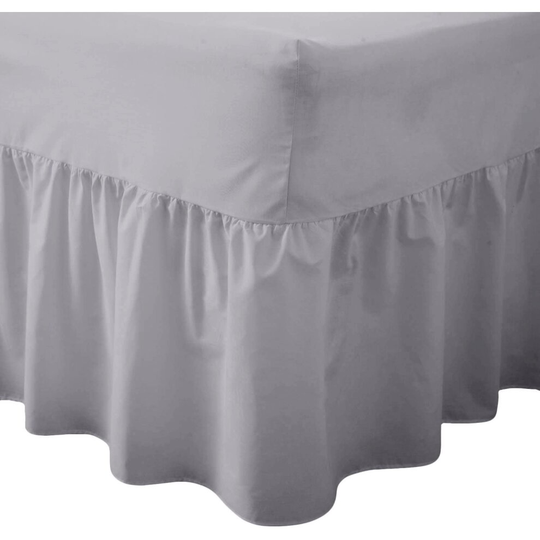 (4FT Small Double, Gray) Luxury Percale Fitted Valance Sheet Non Iron Sheet