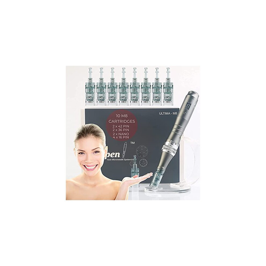 Dr. Pen Ultima M8 Microneedling Pen Wireless Electric Auto Derma Pen Skin Care Tool Kit 10pcs Needle Cartridges 4x16-Pin,2x36Pin,2x42Pin,2xNano(UK