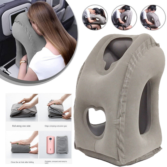 Inflatable Travel Pillow Airplane Neck Air Pillow for Sleeping Office