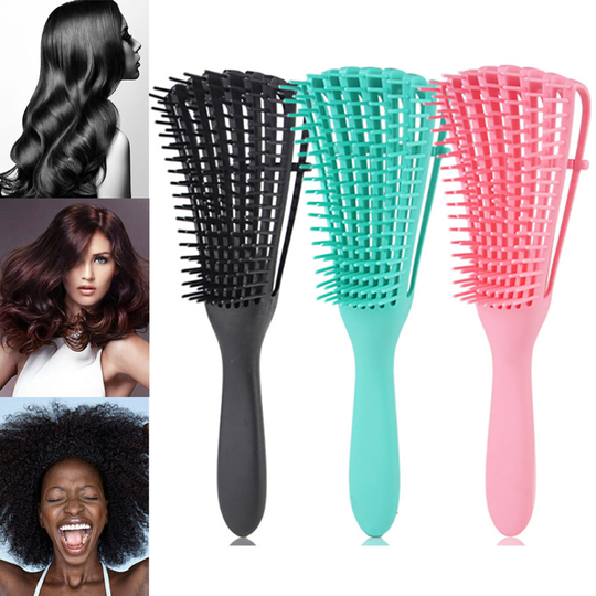 (Black) The EZ Detangler Brush Anti-Static Scalp Comb Curly Household Hair Brushs Tools