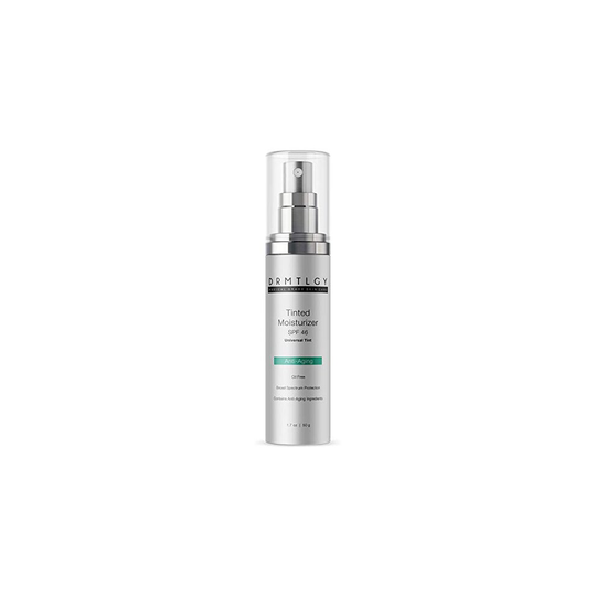 DRMTLGY Anti-Aging Tinted Moisturizer with SPF 46. Universal Tint. All-In-One Face Sunscreen and Foundation with Broad Spectrum Protection Against UVA