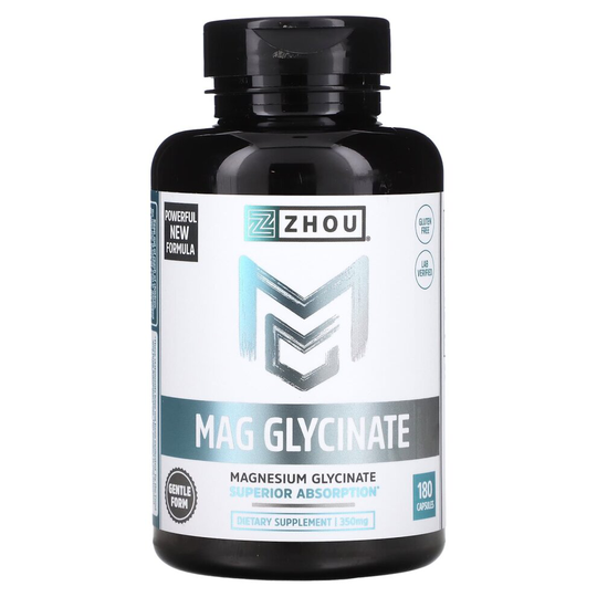 Zhou Nutrition, Mag Glycinate, 87 mg, 180 Capsules