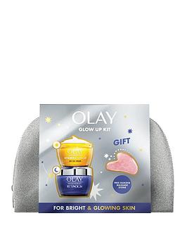 Olay Giftset Vitamin C+Aha24 &Amp; Retinol24 Face Cream, Gua Sha Face Stone
