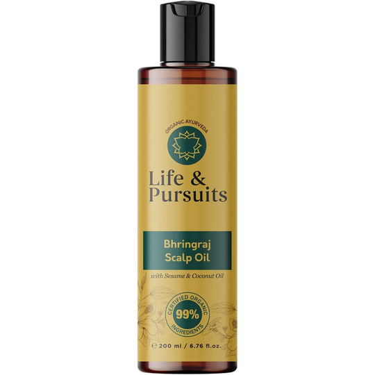 Life & Pursuits Organic Hair Growth Oil (200 ml) Herbal Scalp Therapy Oil for Thick, Strong, Healthy Hair with Bhringraj, Amla,...